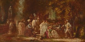 Return From The Hunt — Adolphe Joseph Thomas Monticelli