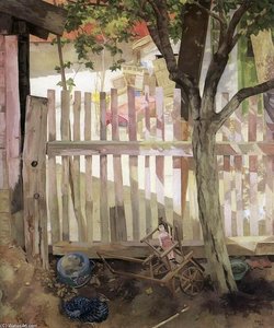 Shadowy-sunlit Courtyard — Tibor Duray
