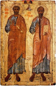 Icon Of Sts. Peter And Paul From Belozersk — Iconos Ortodoxos