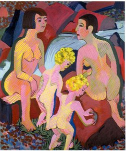 Bathing Women And Children — Ernst Ludwig Kirchner, German Expressionism
