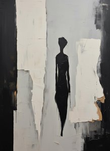Monolithic Descent: A Singular Fragmented Silhouette In Achromatic Shadow And Light — Laurent Fabre