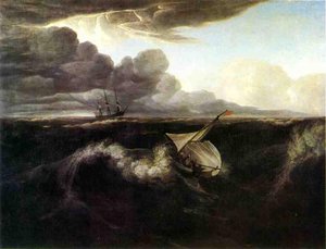 The Rising Of A Thunderstorm At Sea — Washington Allston, Romantic Landscape Painting