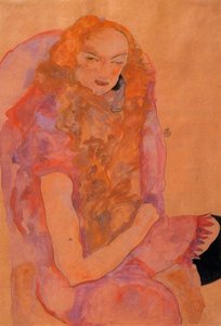 Mujer Con Cabello Largo — Egon Schiele, Expressionism