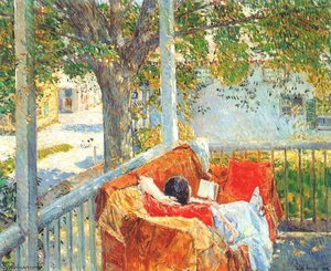 Couch On The Porch, Cos Cob — Frederick Childe Hassam