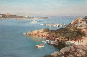 Dinghies At The Lucia Beach - Port Cervo — Edward Seago