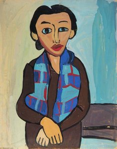 Woman With Plaid Scarf — William H. Johnson