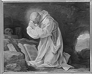 Saint Bruno En Priere Dans Le Desert — Jean-bernard Restout