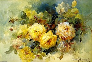 Roses — Franz Bischoff, Impressionism