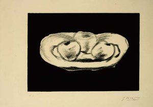 Apple On Black Background — Georges Braque