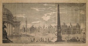 View of a European Plaza