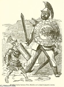 Terrific Combat Between Titus Manlius And A Gaul — John Leech