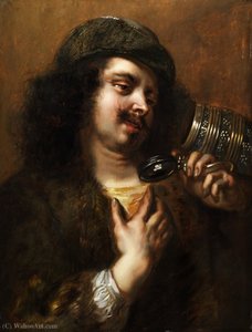 A man looking into his empty tankard