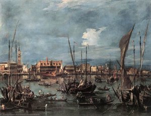 The Molo And The Riva Degli Schiavoni From The Bacino Di San Marco — Francesco Lazzaro Guardi