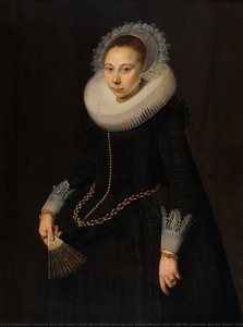 Portrait of Maria Overrijn van Schoterbosch (1599/1600-38), Cornelis van der Voort, 1622