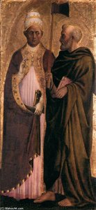 Pope Gregory The Great (.) And St Matthias — Masolino Da Panicale, Early Renaissance