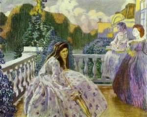 Three Ladies On The Terrace — Viktor Elpidiforovich Borisov Musatov