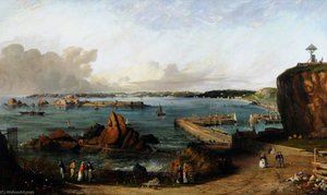 St Aubin's Bay From Mount Bingham, 1875 — Philip John Ouless