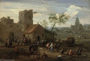 A Village 'kermesse' With Figures Making Merry — Mathys Schoevaerdts