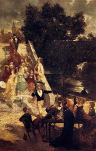 The Terrace Of The Chateau De St. Germain — Adolphe Joseph Thomas Monticelli