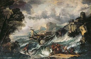 Seascape With Shipwreck — Antonio Maria Marini