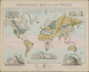 Geographical Diagram. Geological map of the World. Published
