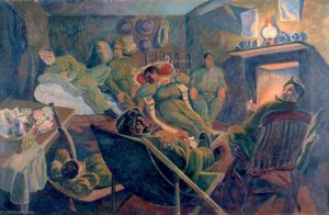 Soldiers Relaxing, Hook End Farm, Basildon, Berkshire — Gilbert Spencer