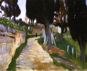 Sketch Of Graveyard, Constantinople (also Known As Cemetery, Constantinople) — John Singer Sargent, Impressionistic Landscape