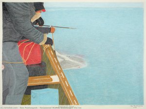 Harpooned Walrus Underneath The Ice — Itee Pootoogook
