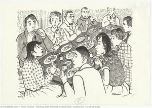 Dining With Friends In Berkeley, California, Ca.1939-1941 — Miné Okubo