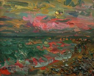 Towards Penzance, Twilight Mount's Bay, 18 October 1997