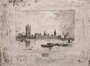 Westminster Palace — Félix Hilaire Buhot, Realism