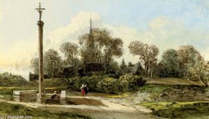 Figures By A Monument — William Wyld