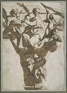 Sainte Agathe Surrounded By Angels — Luca Giordano