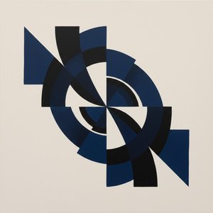Mandala Of Indigo Geometry: A Singular Study In Controlled Symmetry And Form — Laurent Fabre, Neo-abstract Art (modern Abstract Compositions)