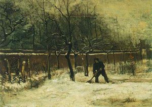 Parsonage Garden At Nuenen In The Snow, The 2 — Vincent Willem Van Gogh, Post-impressionism
