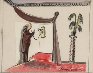 He Dialed Danton-ten-six, Illustration For 'madeline' — Ludwig Bemelmans