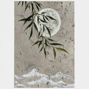 Lunar Solitude Over Silent Verdant Shadows And Cresting White Tides — David Moreau