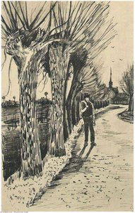 Road With Pollard Willows — Vincent Willem Van Gogh, Realism