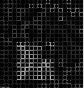 Orion Noir — Victor Vasarely, Op Art