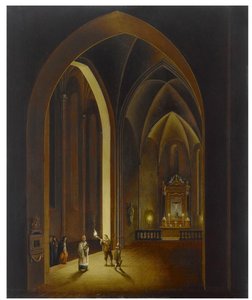 Candlelit Church Interior — Иоганн Георг Эдлингер