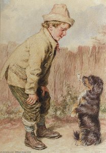 A Boy With A Begging Dog — William Henry Hunt