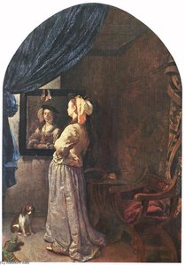 Woman Before The Mirror — Frans Van Mieris, Dutch Golden Age