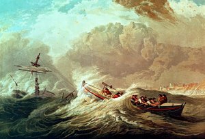 The Lifeboat Off Tynemouth Bay — Edward Duncan