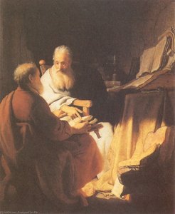 Two Old Men Disputing (st Peter And St Paul) — Rembrandt Van Rijn, Baroque