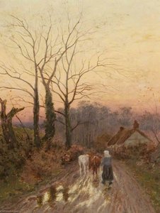 Driving Cattle At Dusk — John Crane
