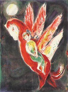 Then The Old Woman Mounted On The Ifrit's Back — Marc Chagall, Surrealism