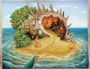 Deserted Island — Jacek Yerka, Surrealism