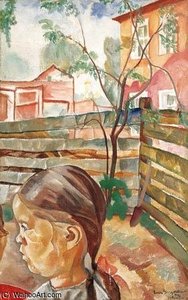 A Girl In The Yard — Boris Dmitrievich Grigoriev