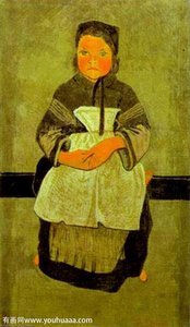Little Breton Girl Seated (portrait Of Marie Francisaille) — Paul Sérusier, Post-impressionism