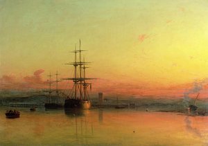 Dead Calm - Sunset At The Bight Of Exmouth — Francis Danby, Romanticism